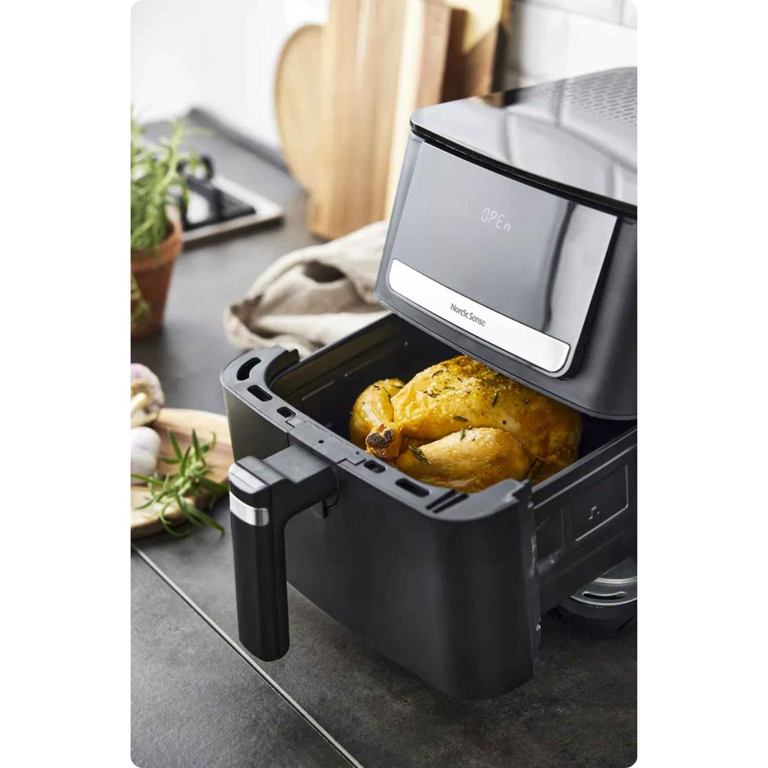 Nordic Sense Airfryer 1800 watt 6,5 liter Sort